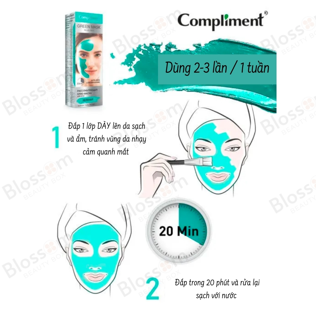Mặt nạ Compliment Green Mask Giảm dầu, mụn 80ML