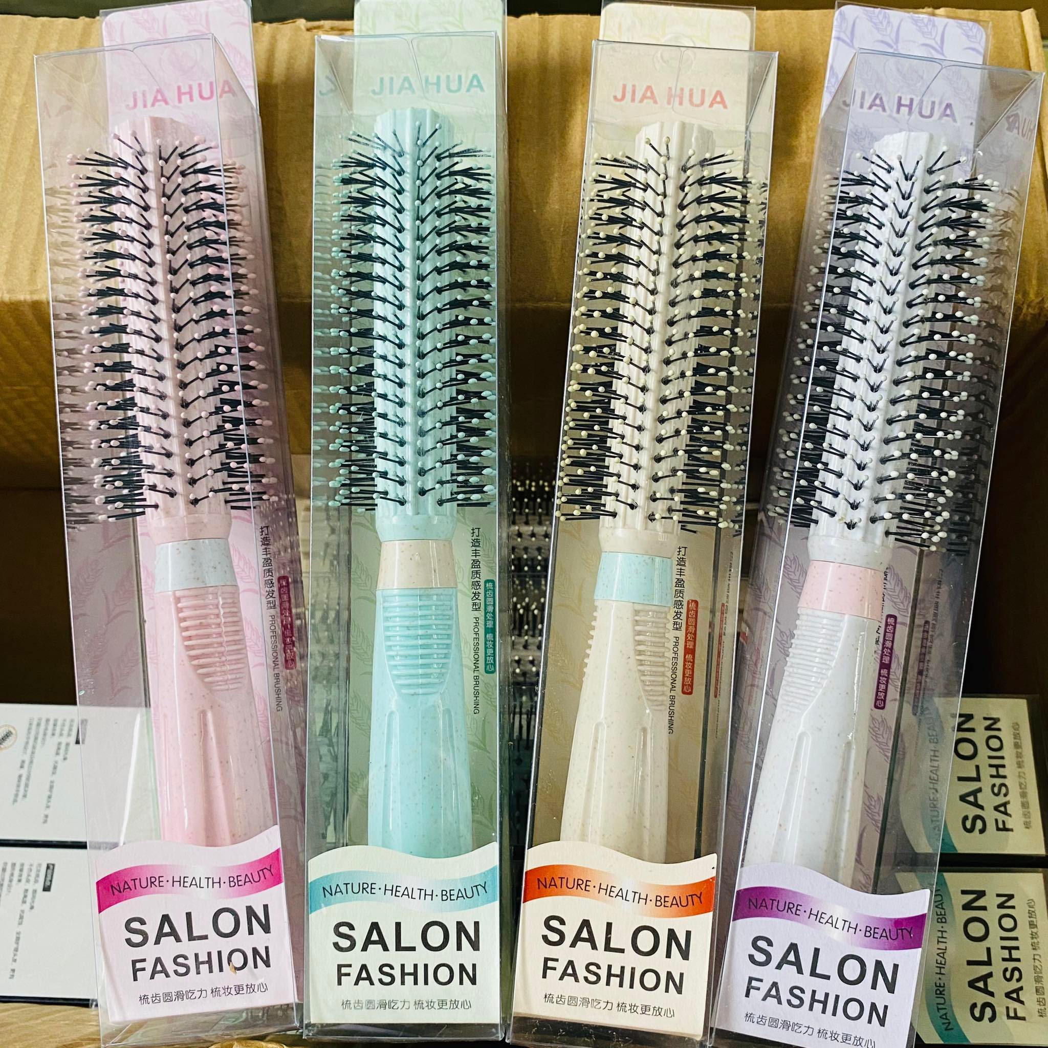 Lược cuốn tròn chải tóc đa năng Salon nhiều màu