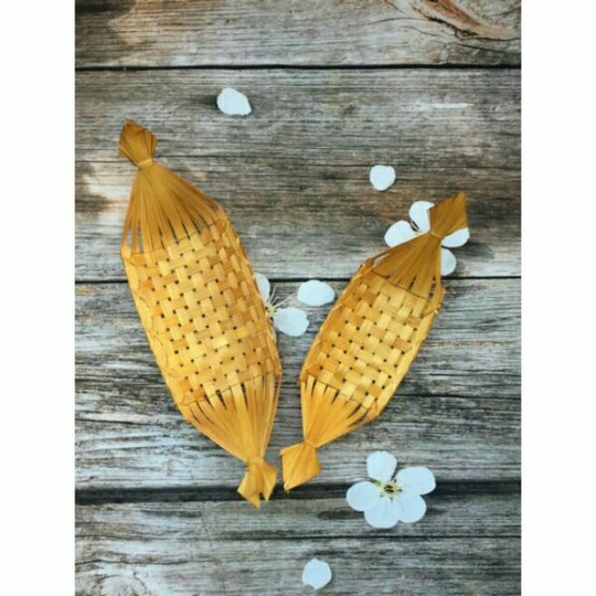 Thuyền tre đựng hoa quả đồ ăn hoặc trang trí 9*25cm