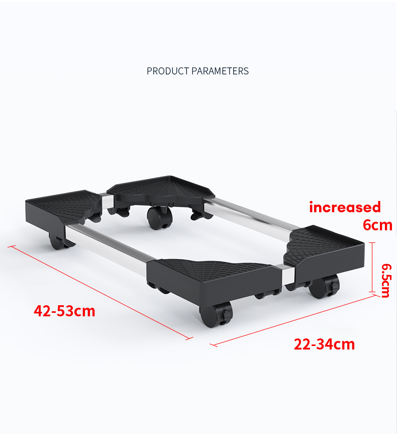 JJT [Miễn Phí Vận Chuyển]Đế PC, có thể điều chỉnh độ rộng Chân đế máy tính, chân đế, chân đỡ, giá đỡ, chân đế máy tính - Case CPU Holder Stand with Wheels for Computer Case, chân đế máy tính Lắp bánh xe chắc chắn Xe đẩy không tay cầm đa năng Fiber Tech, G