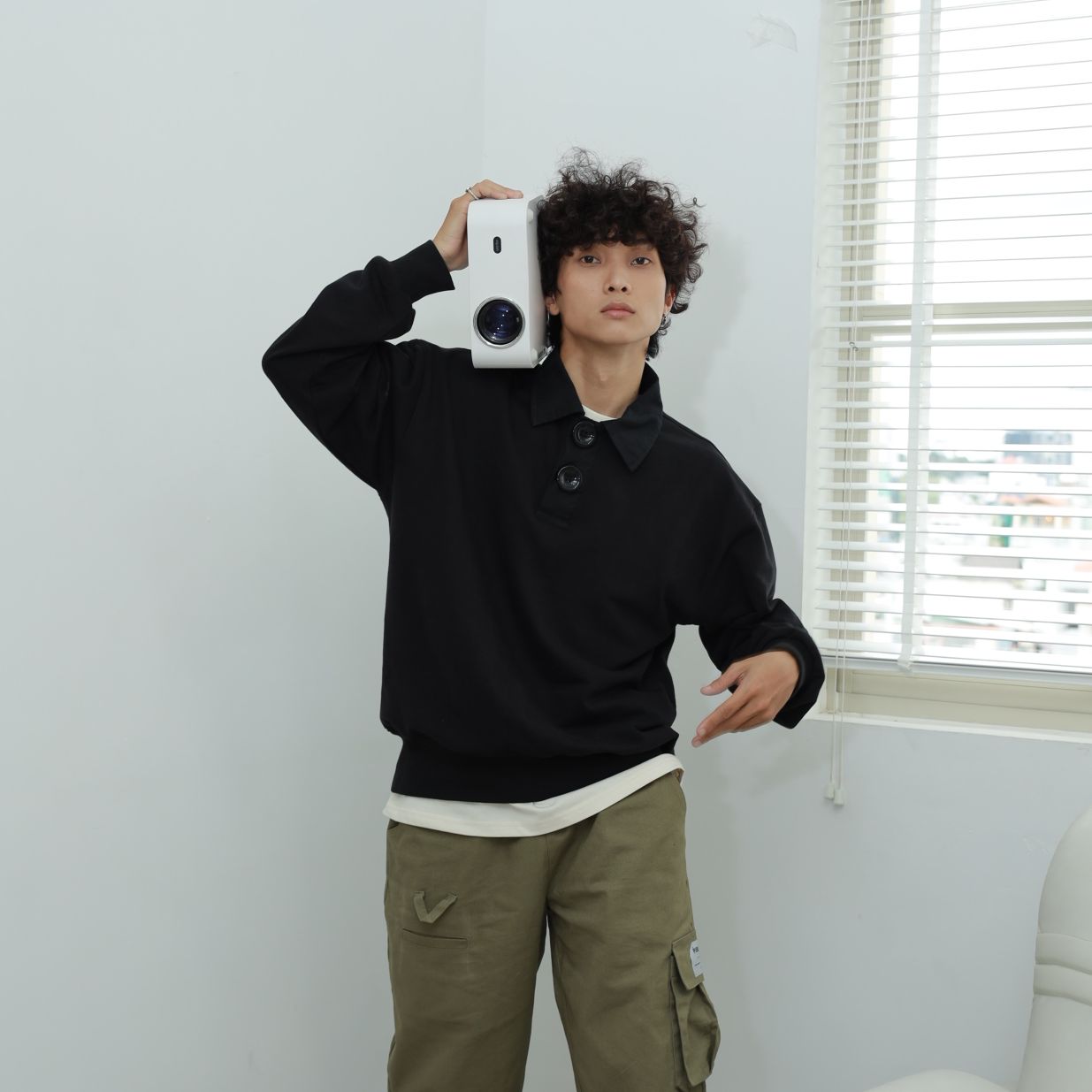 ÁO POLO TAY DÀI ĐEN [BASIC RUGBY SWEATER] - PUBERTY