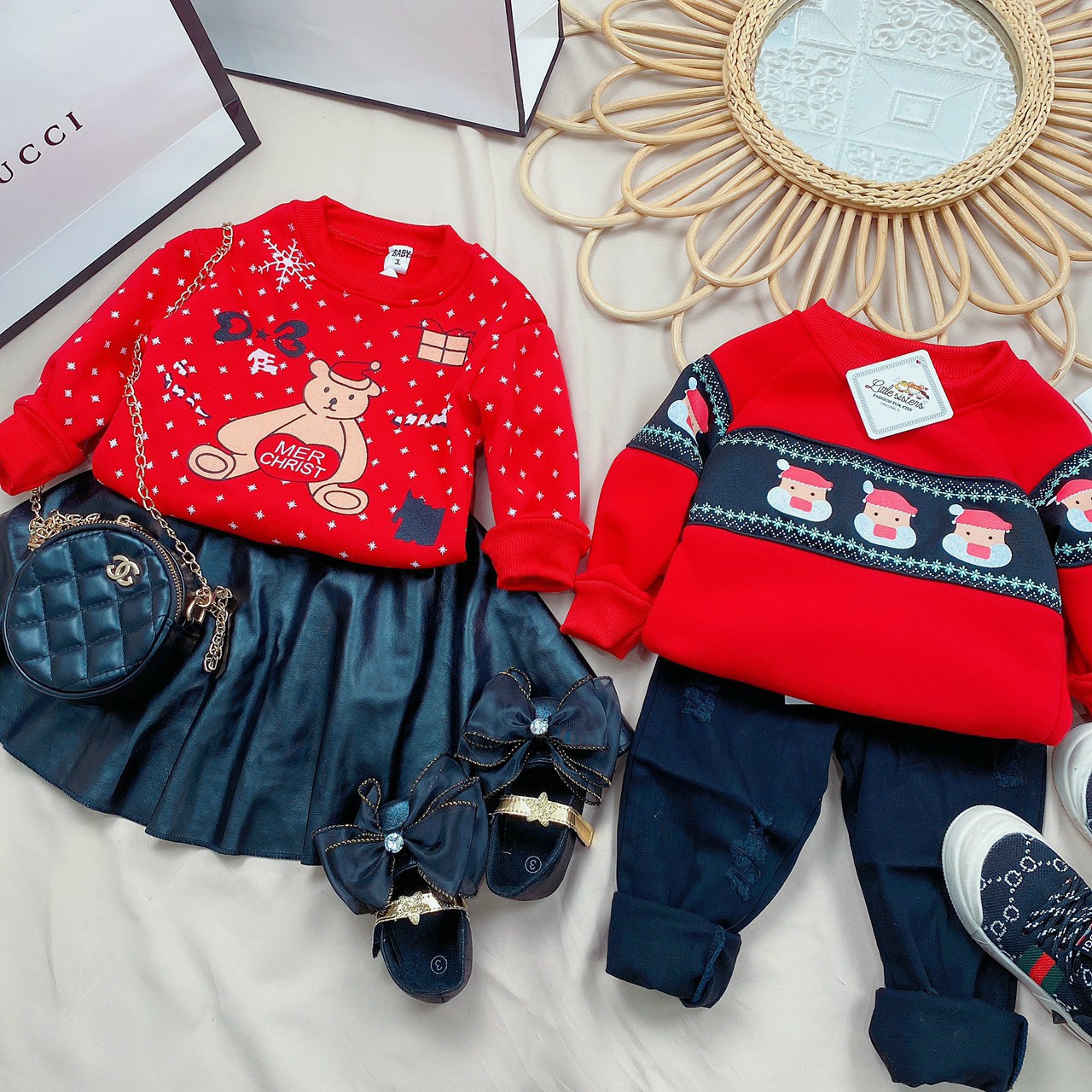 Áo nỉ bông Noel QATE629 cho bé