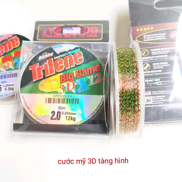 cước thẻo 3D cước mỹ tàng hình cước câu cá 50m x1