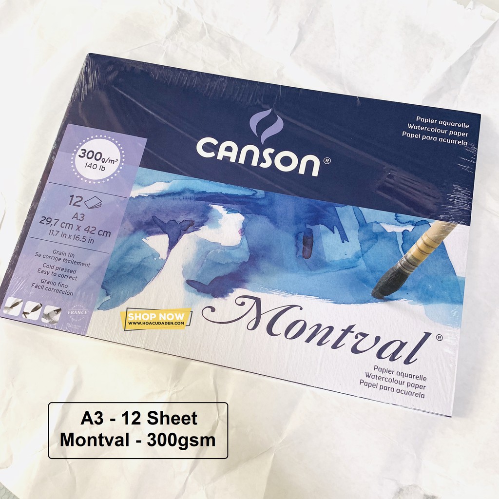 [HCM]Sổ Vẽ Màu Nước Canson Montval A3 300gsm