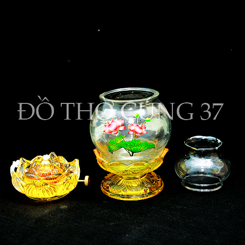 ĐÈN DẦU LƯU LY - HỒ LÔ BÔNG SEN