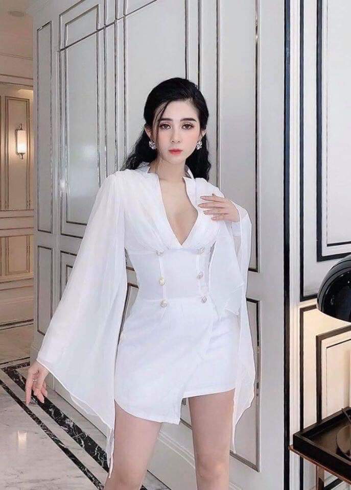 [HCM]Đầm Ôm Cổ Tim Tay Loe