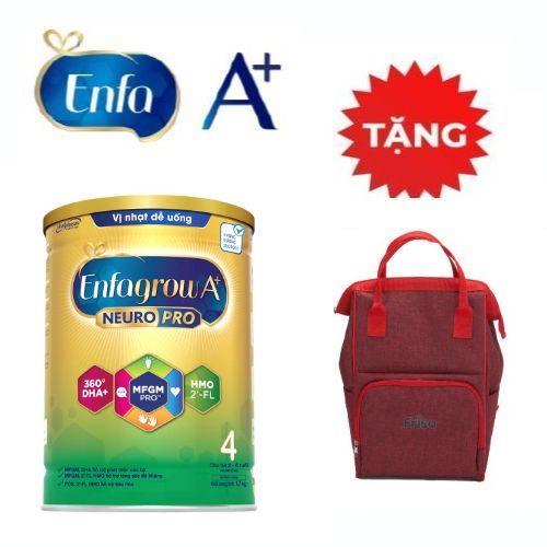 Tặng 01 balo bỉm sữa sữa bột enfagrow a+ 4 với dha và mfgm cho trẻ từ 2-6 tuổi – lon 1.7kg
