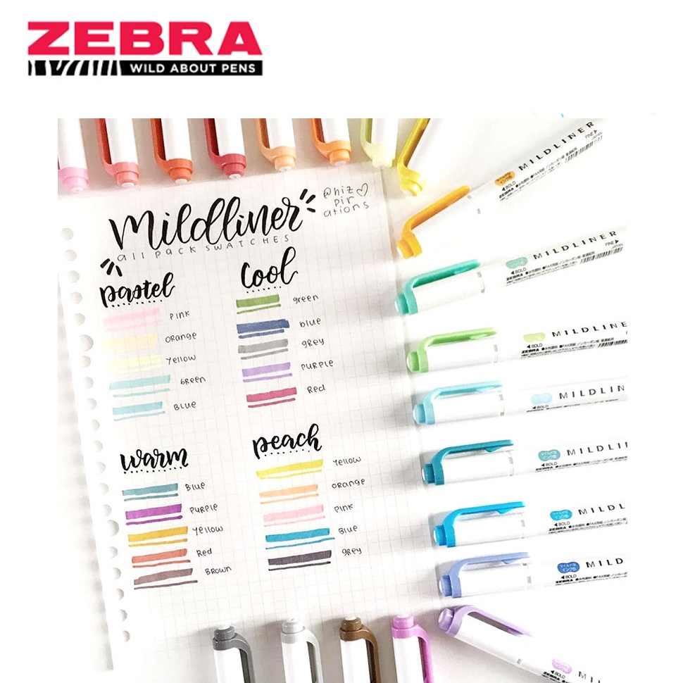 Bút đánh dấu hai đầu Zebra mildliner Nhật Bản