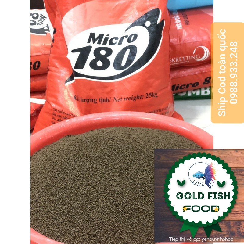 Cám nổi Micro 180 cho cá giống, cá cảnh, Cá Koi, cá Betta || 1Kg