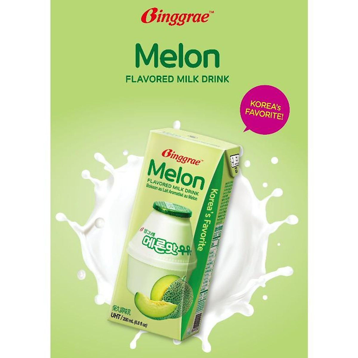 Thùng 24 Hộp Sữa Dưa Lưới Melon Milk Binggrae Hàn Quốc