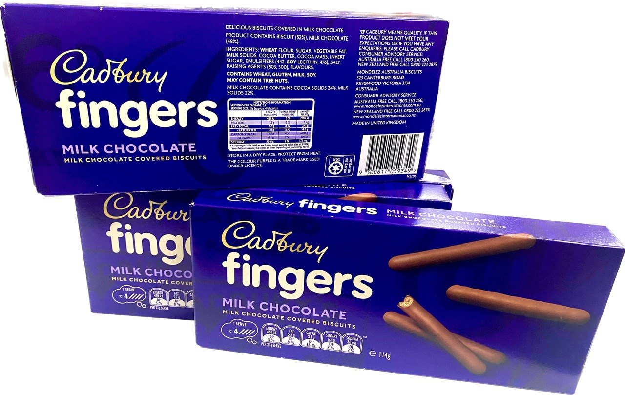 Cadbury Fingers candy Australian milk chocolate 114g