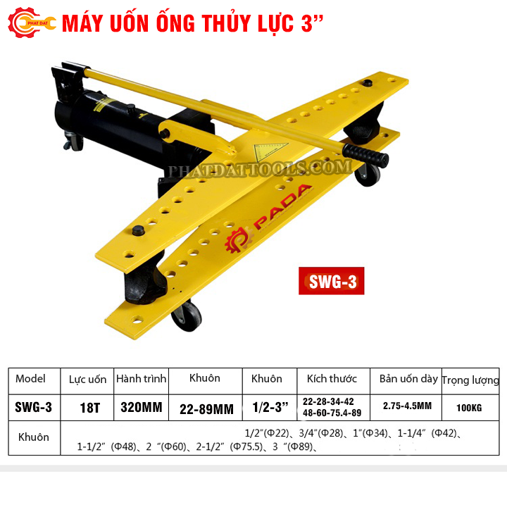 Máy uốn ống thủy lực PADA  SWG3