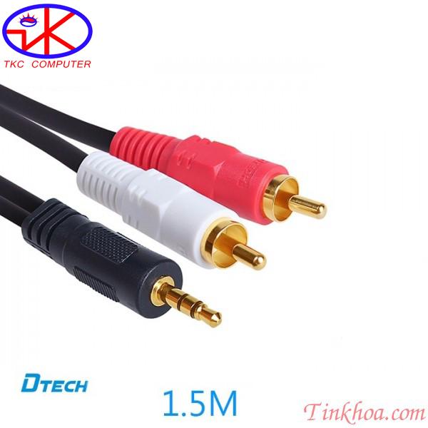 Dây cáp audio 1 ra 2 Dtech DT-6211 dài 1.5m