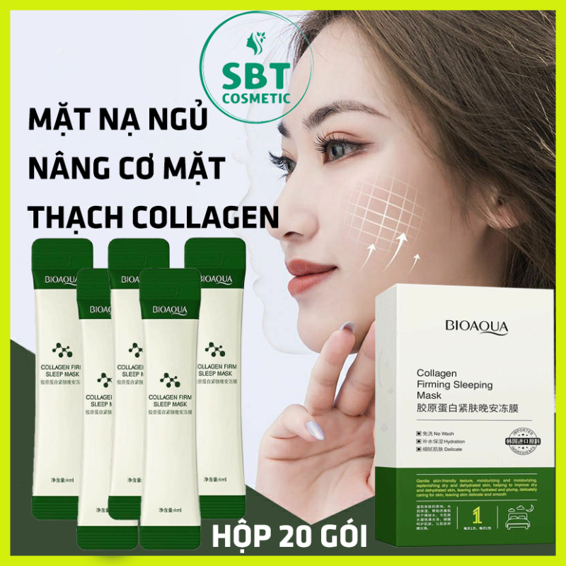 [HCM][Nâng Cơ Mặt] Hộp 20 Gói Mặt Nạ Ngủ Thạch Collagen Bioaqua-Giúp Nâng Cơ Mặt Bổ Sung Collagen Săn Chắc Da nhập khẩu