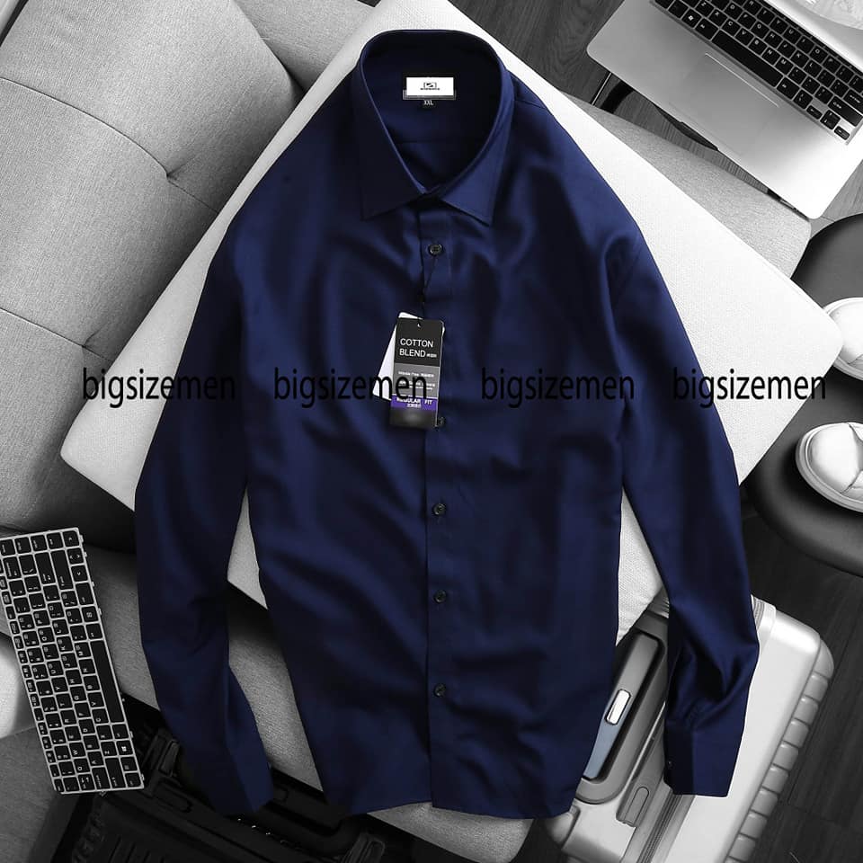 [bigsize < 130kg] Áo sơ mi tay dài công sở bigsize nam