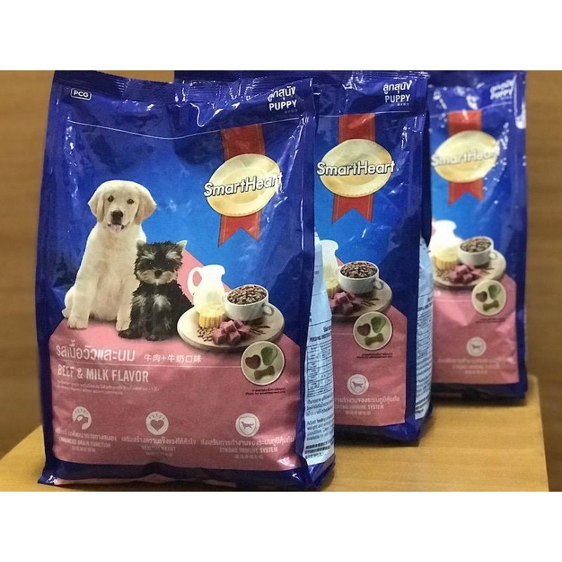 Hạt SmartHeart Cho Chó Con - Vị Bò & Sữa 400g