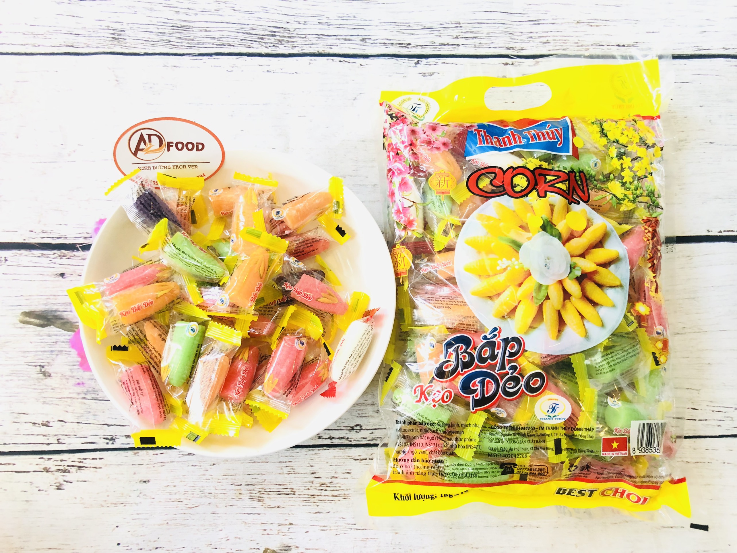 kẹo bắp dẻo nhiều màu 200gr