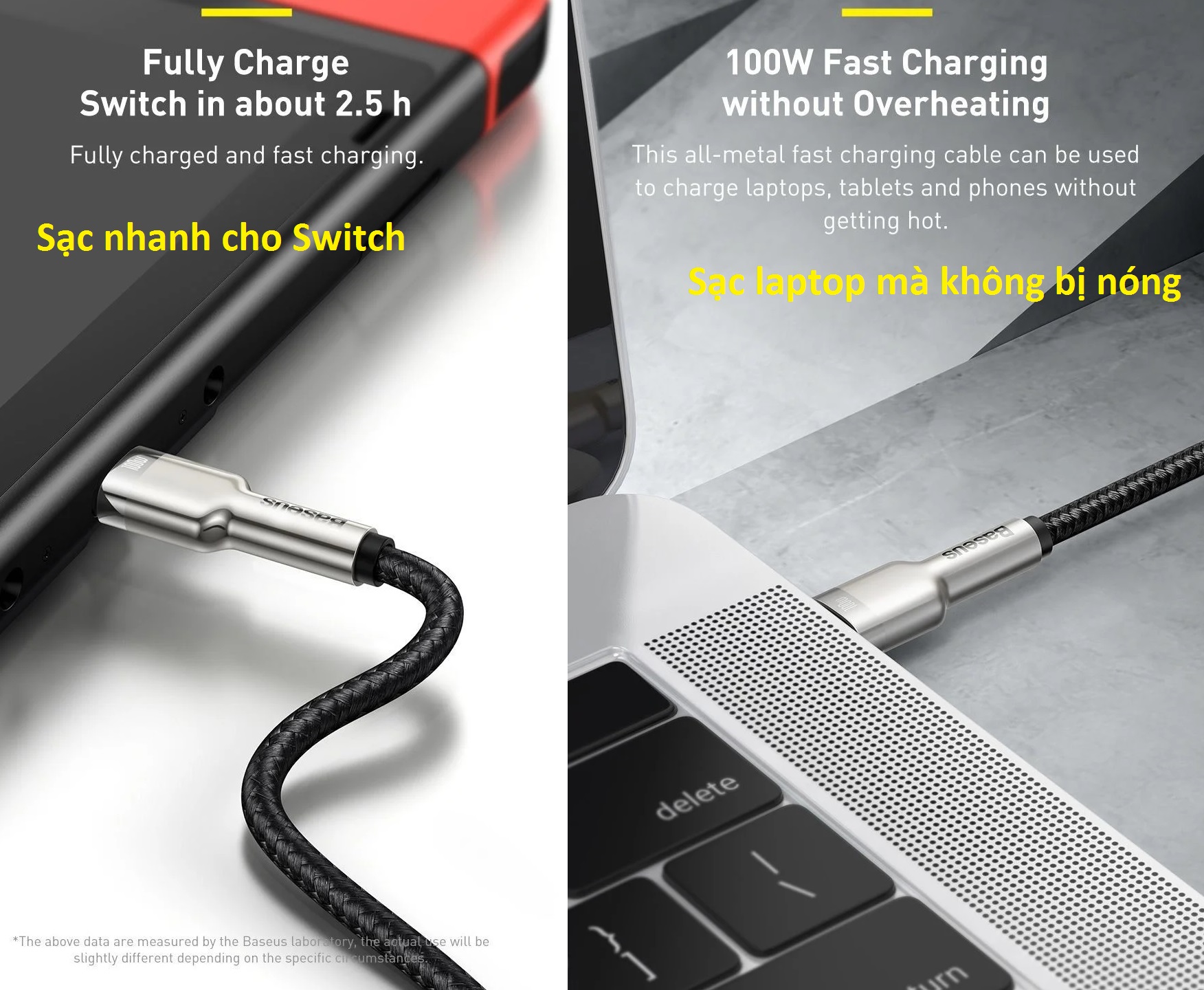 Cáp sạc C to C 100W Baseus Cafule Series Metal Data Cable (1m/ 2m)