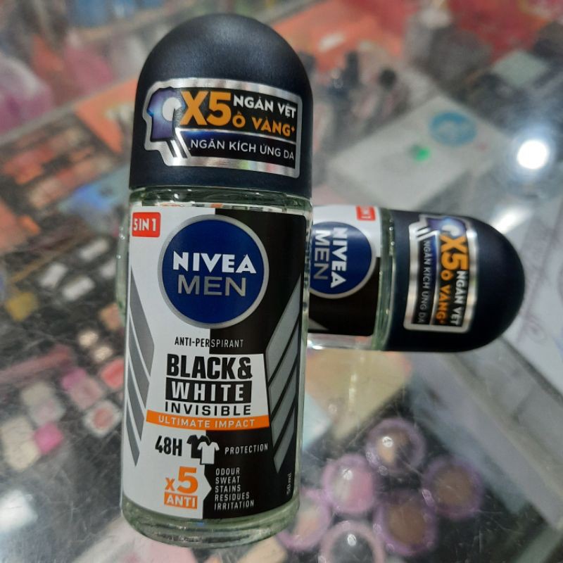 Lăn ngăn mùi Nivea Men Invisible For Black & White 50ml