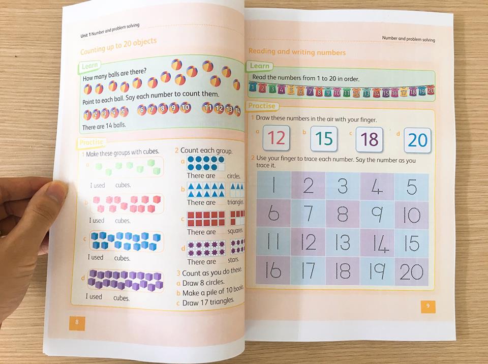 [Sale sốc!] Hodder Cambridge Primary Maths- Stage 1- LB +WB - in đẹp