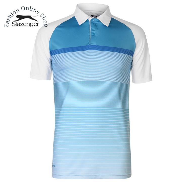 Áo Thun Golf Nam Slazenger Gradient Polo (màu Aqua) - Hàng size UK