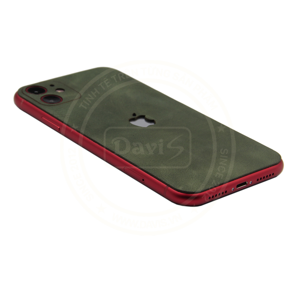 Dán da điện thoại0 iPhone 11 làm từ da bò thật cao cấp, sang trọng nhiều hữu ích - Chính hãng Davis.