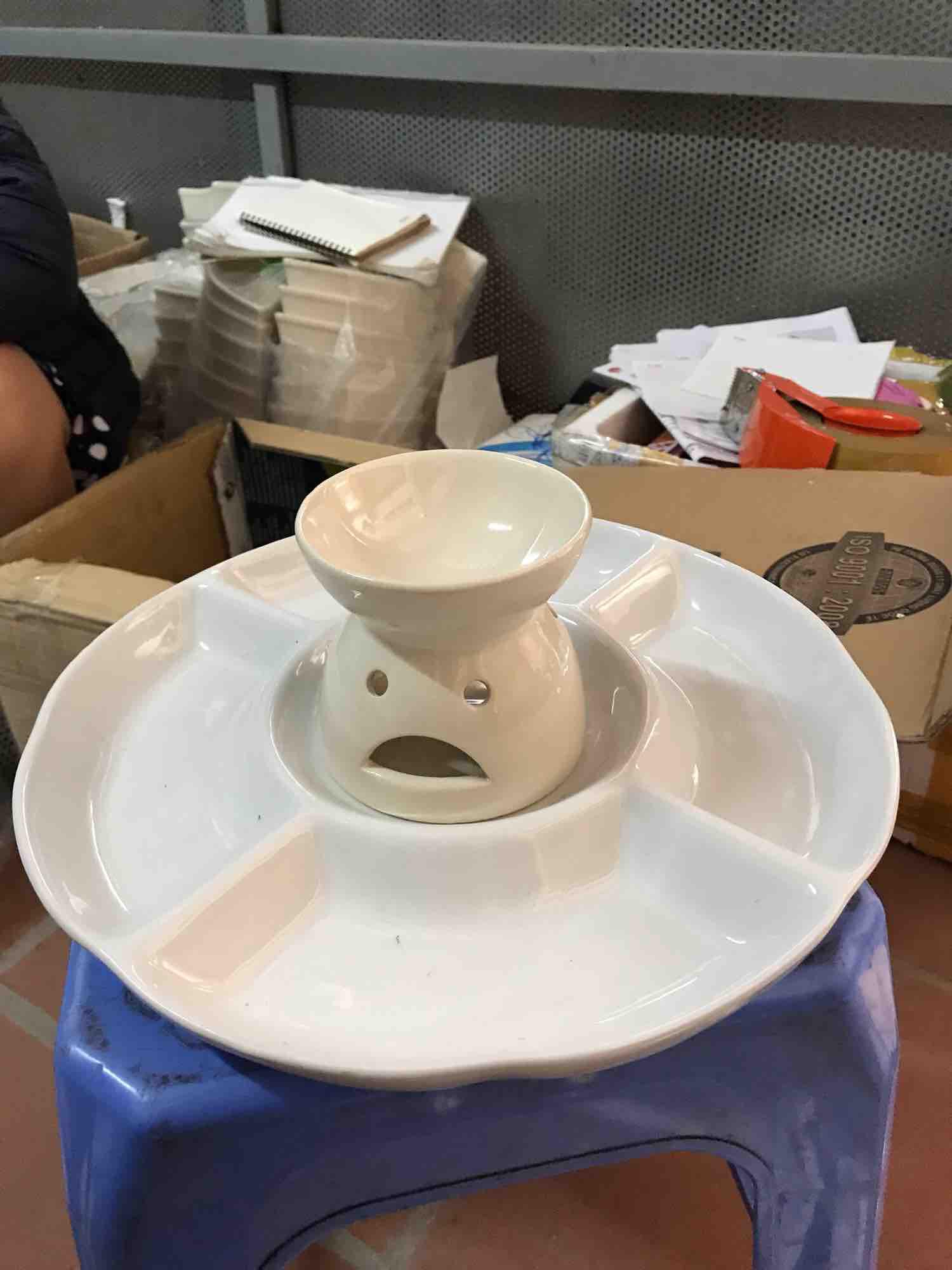 Khay lẩu kem liền 4 ngăn Sz 30cm