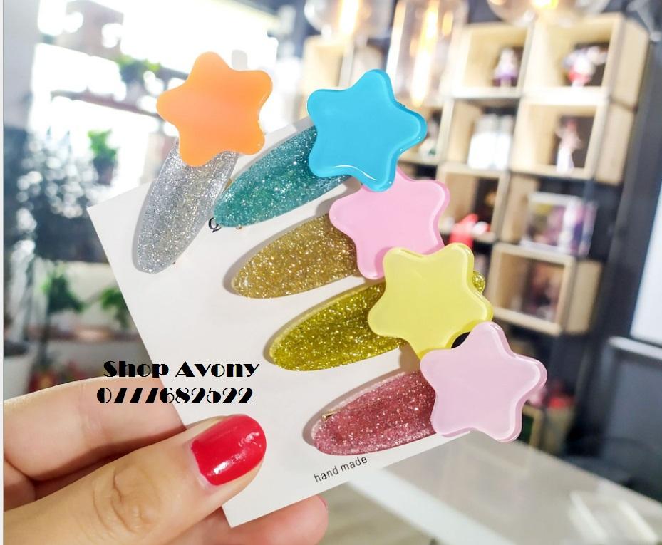 [HCM]Kẹp tóc mái trẻ em đính ngô sao