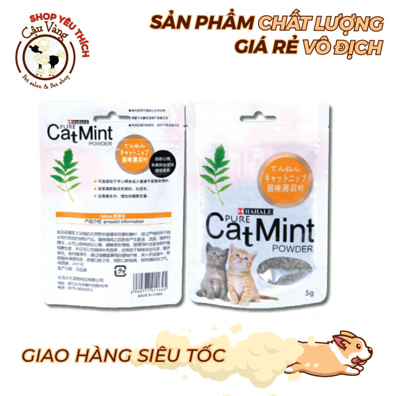 Cỏ Bạc Hà Cho Mèo - CATNIP - Gói 5g - Giúp mèo thư giãn, tiêu hóa tốt