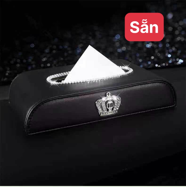 Hộp giấy ăn vương miện cao cấp - để giấy trên xe ô tô - phòng bếp tiện ích
