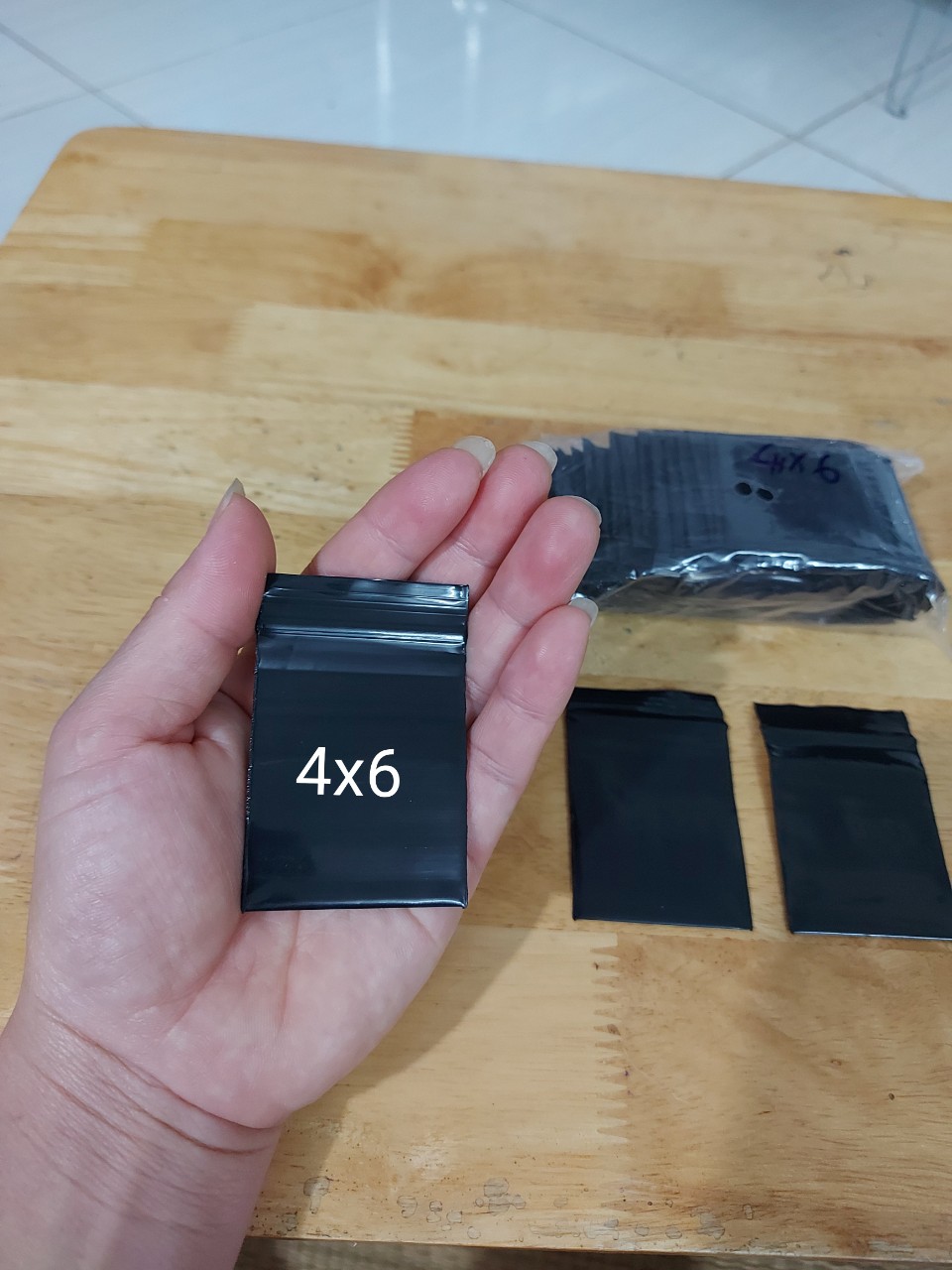 Túi zip mini nhỏ MÀU ĐEN hai mặt