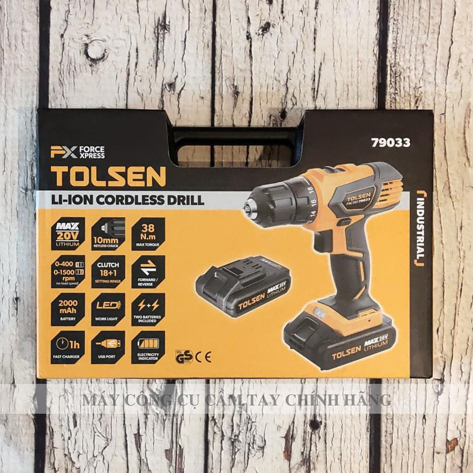 Máy khoan pin 20v Tolsen 79033