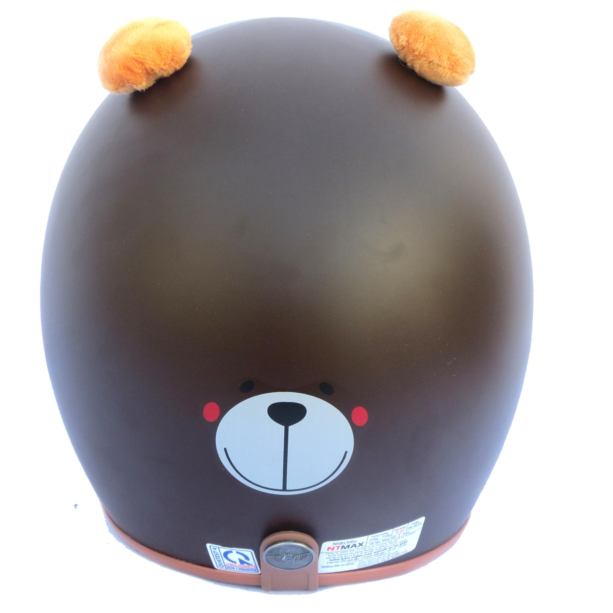 Mũ bảo hiểm NTMAX 3/4 Gấu nâu siêu cute