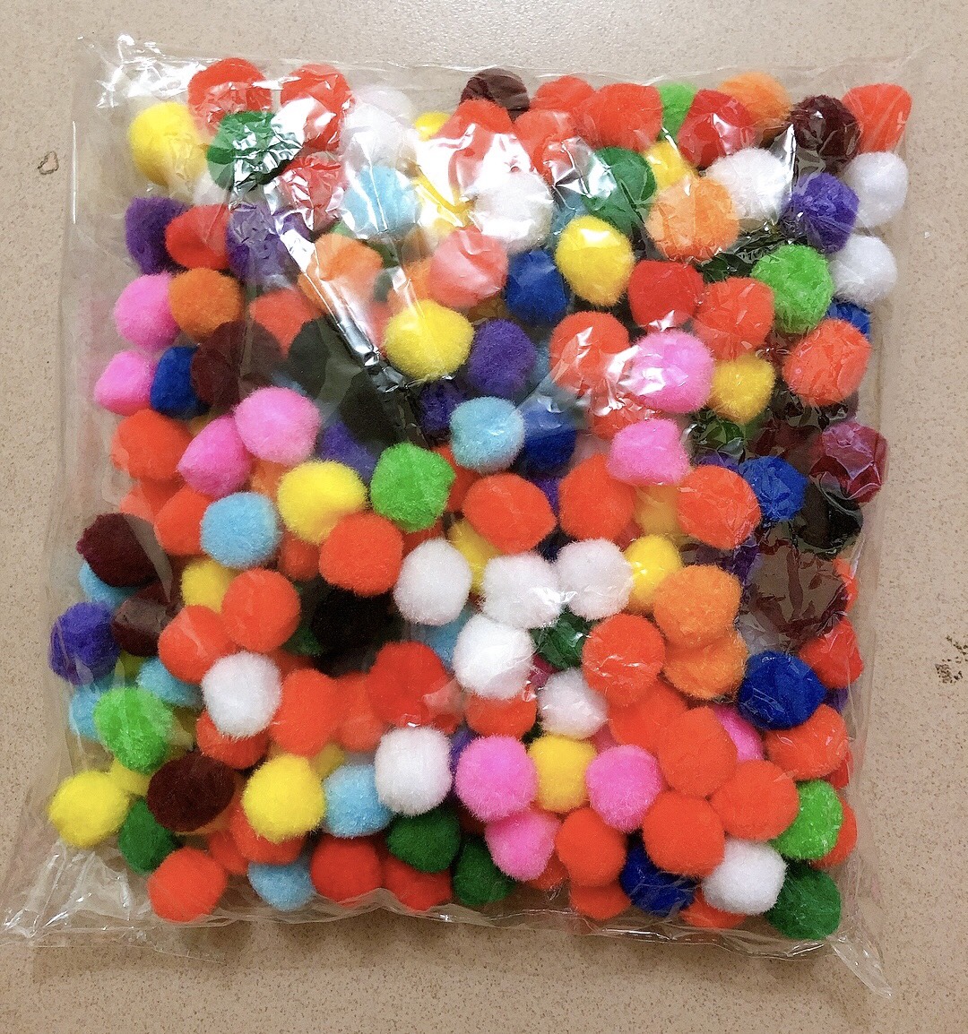 Hạt bombom, hạt bông màu pompom(bịch 120gr)