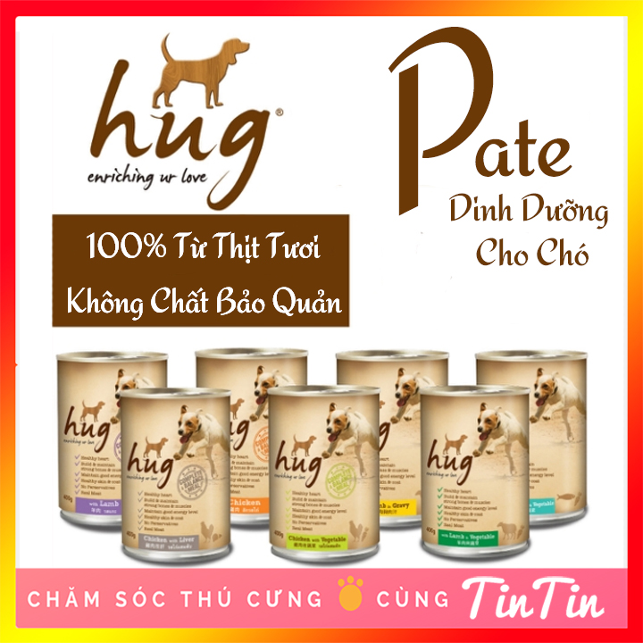 Pate Dinh Dưỡng Cho Chó HUG Lon 400 Gram