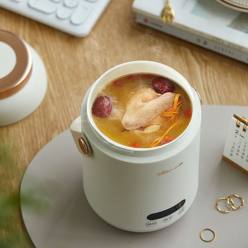 [Chính hãng] Bình ủ cháo cặp lồng điện mini BEAR DRG-P08D1 (nấu cơm hầm canh chưng yến giữ ấm).... Bảo hành 12 tháng