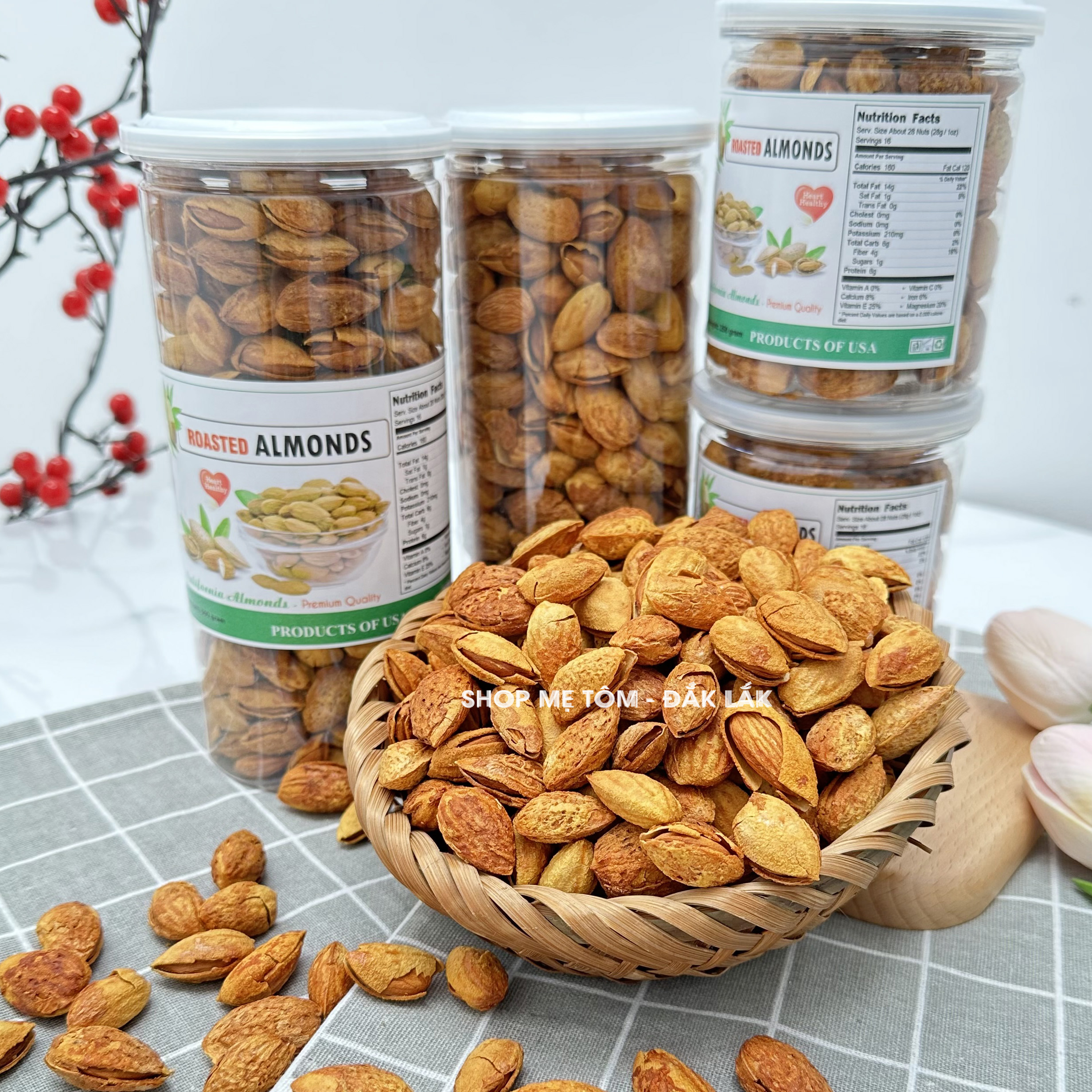 Hạnh Nhân Rang Bơ Vỏ Mỏng Nhập Khẩu Mỹ