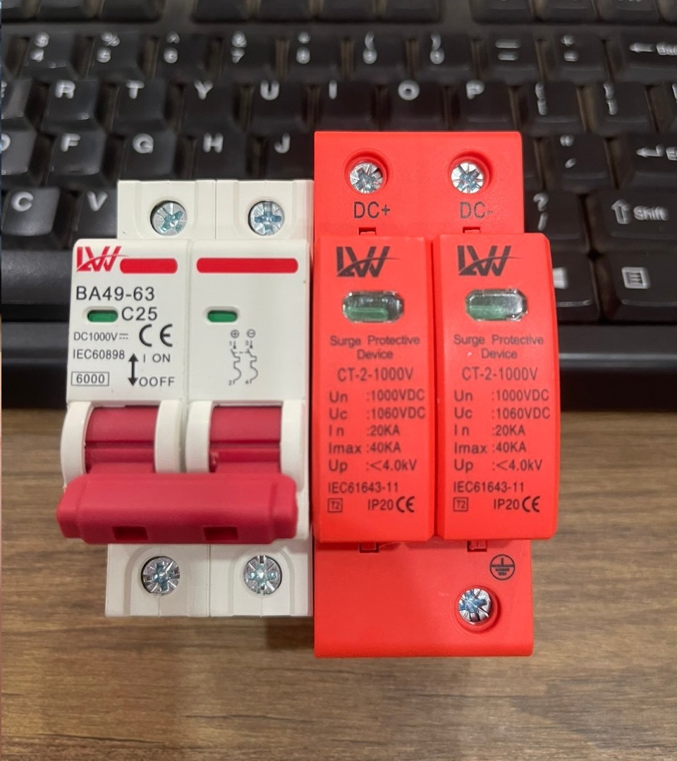 Chống sét lan truyền DC 500V - 1000V, Aptomat dc dùng cho năng lượng mặt trời solar