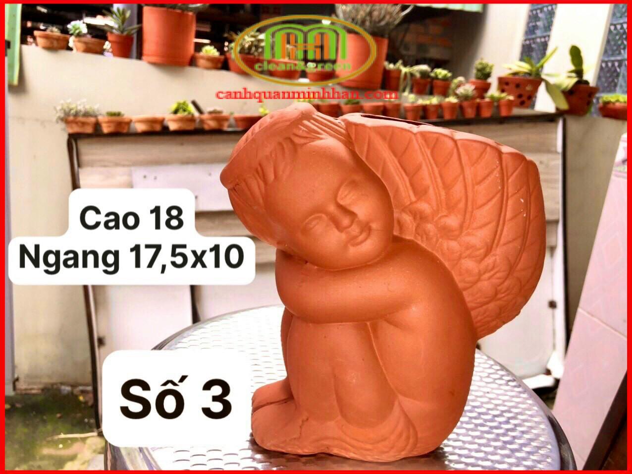 Chậu trồng sen đá mini cute đất nung hình thú