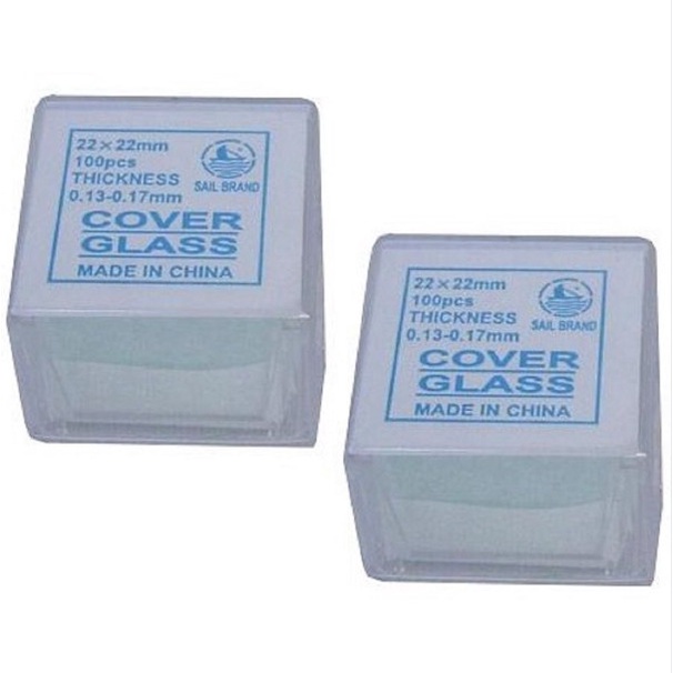 Lamen kính hiển vi y khoa, Lamen kính hiển vi 22x22mm hộp 100 kính