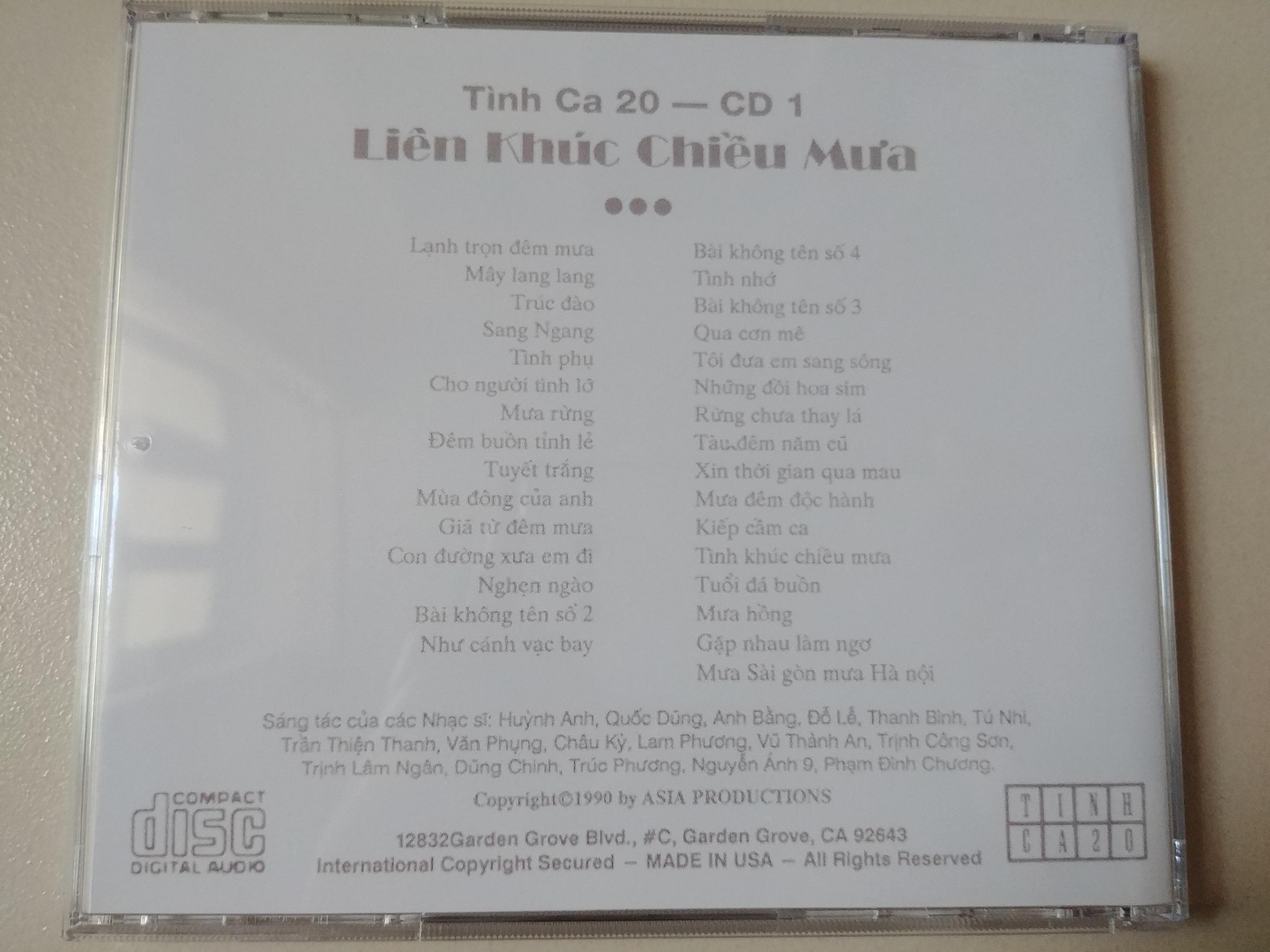 CD Liên Khúc Chiều Mưa