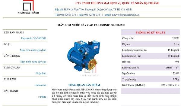 [HCM]Máy bơm nước Panasonic GP-200JXK