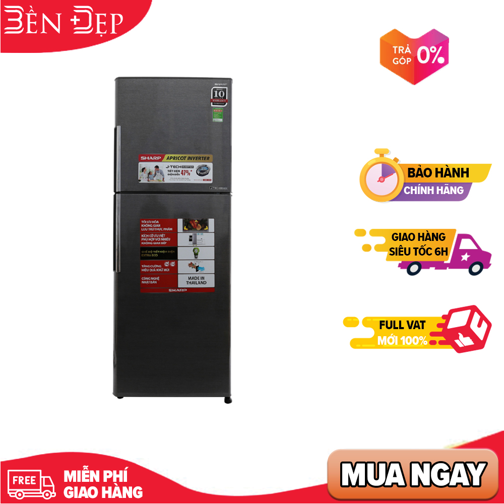 [TRẢ GÓP 0%] Tủ Lạnh Inverter Sharp SJ-X316E-DS (314L) (Giá áp dụng giao tại HN, HCM& các tỉnh liên hệ shop)