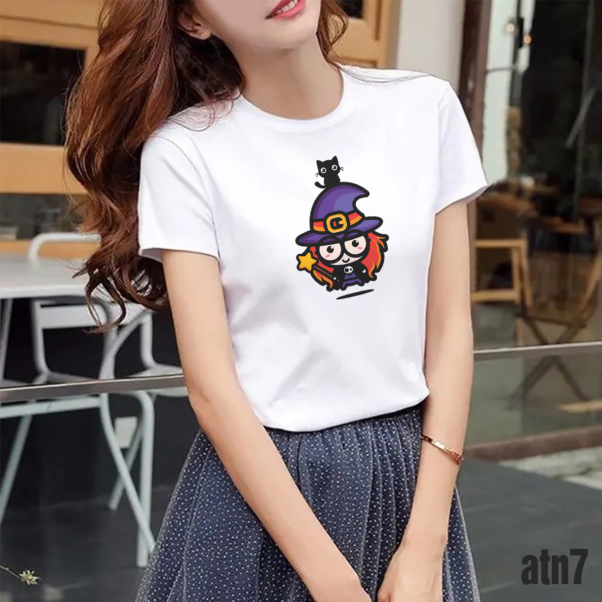 Áo thun nữ in hình chibi xinh xắn