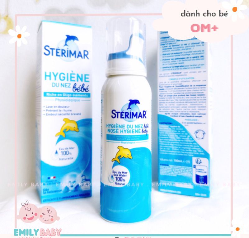Xịt muối biển cá heo Sterimar Pháp cho bé 0m+ 100ml