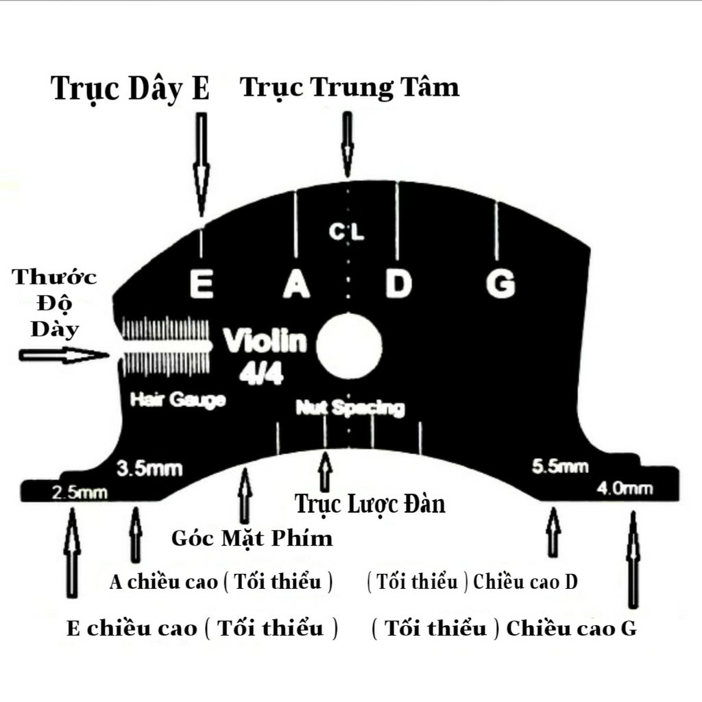 Thước mài ngựa đàn Violin 4/4