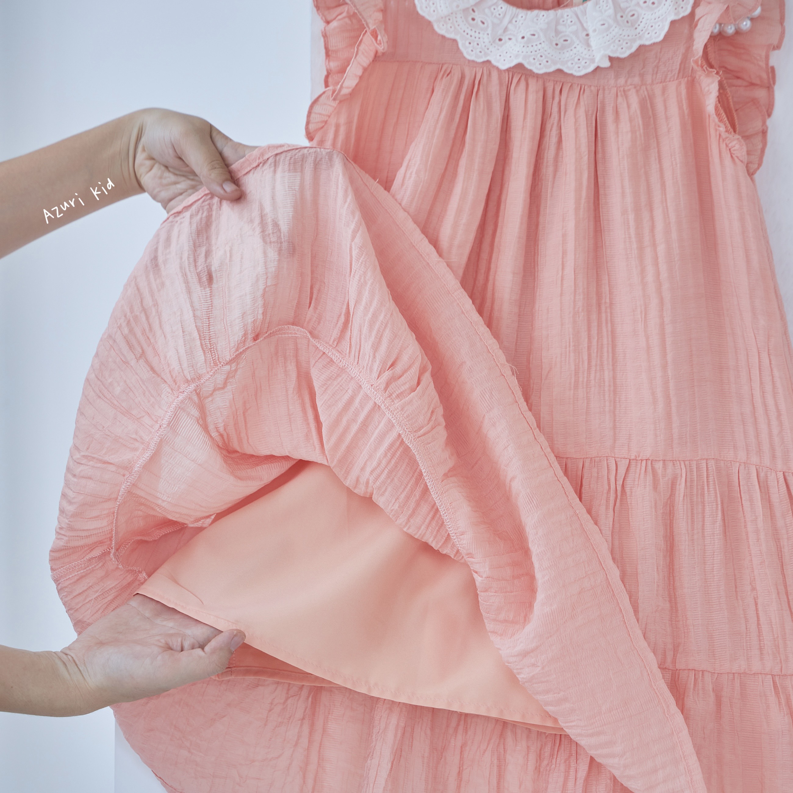 [NEW ARRIVAL] ĐẦM TƠ NHÚNG CỔ REN