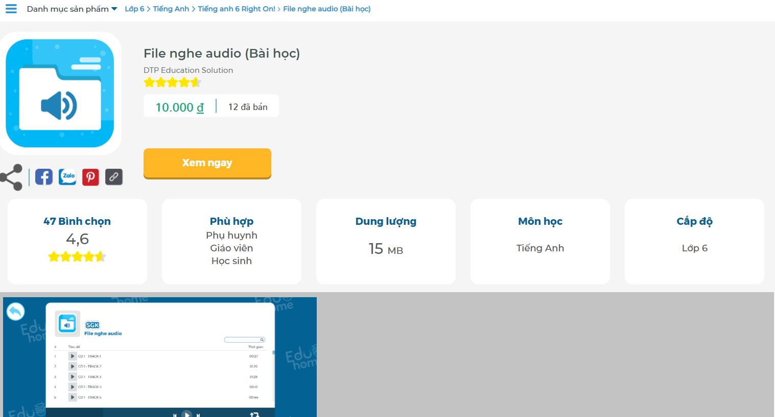 [E-BOOK] Tiếng Anh 6 Right on! File nghe audio Bài học