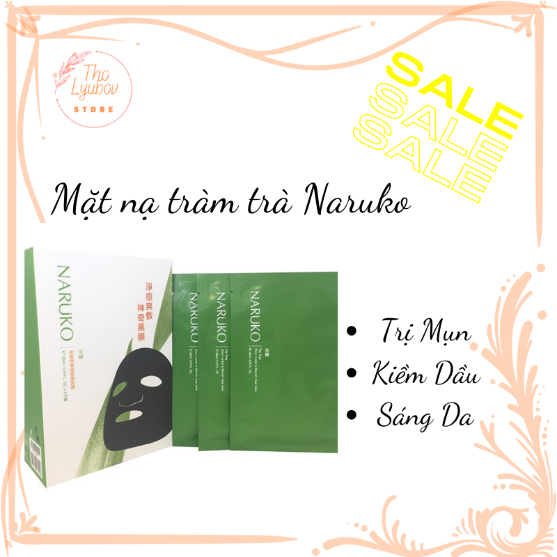 Mặt nạ kiểm soát dầu và mụn trà tràm Naruko Tea Tree 26ml/m (Bản Đài) 5.0