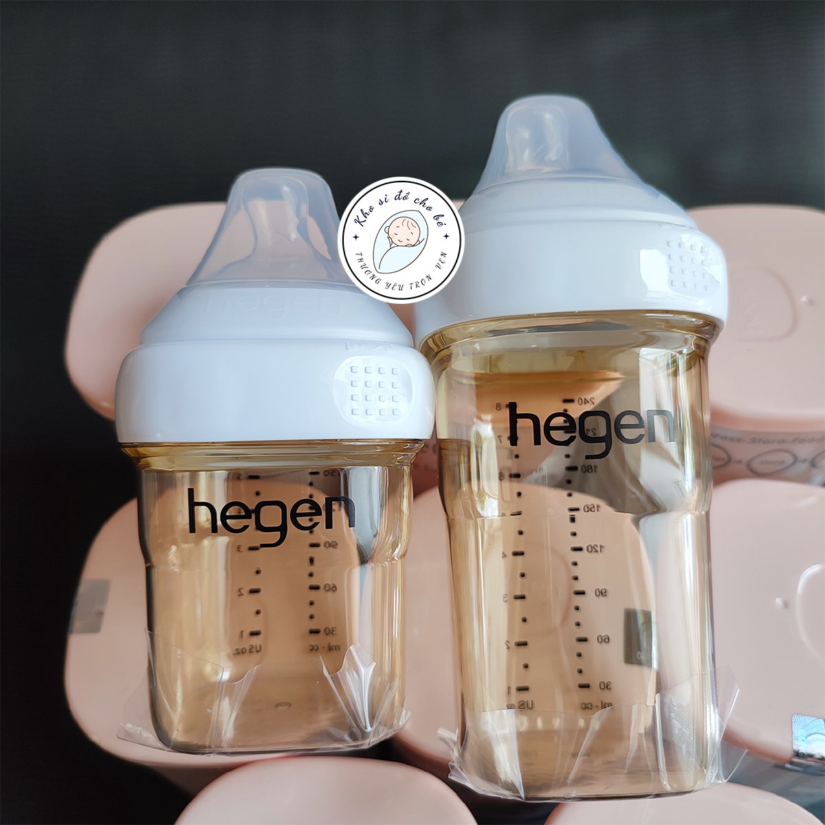 Bình sữa Hegen cao cấp 150ml được chọn núm miễn phí